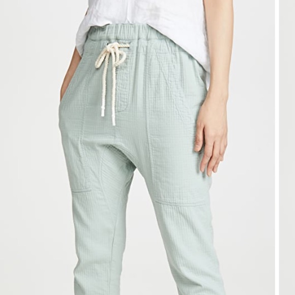 Bassike Herringbone Utility Pants In Sage Green - Picture 7 of 13